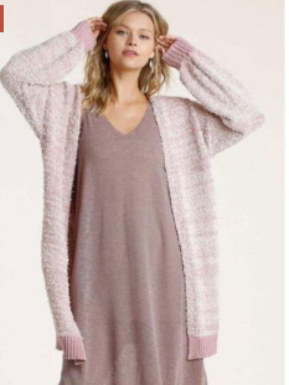 Umgee Full Size Ribbed Hem Open Front Longline Cardigan NWT 2X